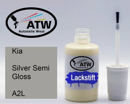 Kia, Silver Semi Gloss, A2L: 20ml Lackstift, von ATW Autoteile West.